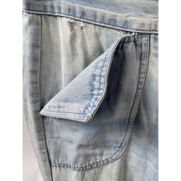 Vintage Oxmoor Light Wash Denim Pants Womens Size 9 Embroidered Hand Patch Wide - Picture 15 of 16